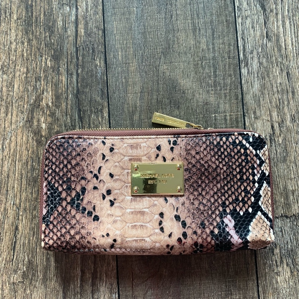 Michael kors faux snake skin wallet